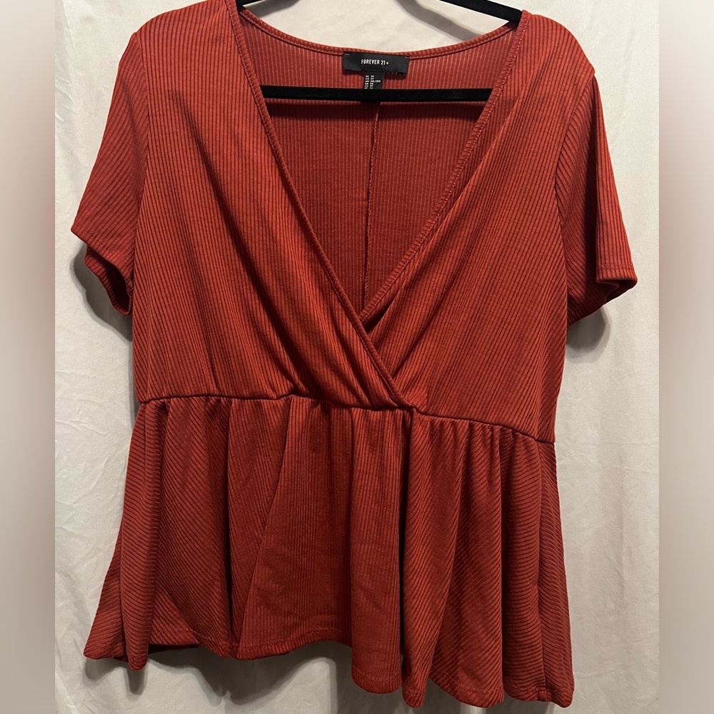Forever 21 plus size burnt orange ribbed top